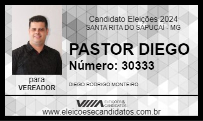 Candidato PASTOR DIEGO 2024 - SANTA RITA DO SAPUCAÍ - Eleições