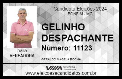 Candidato GELINHO DESPACHANTE 2024 - BONFIM - Eleições