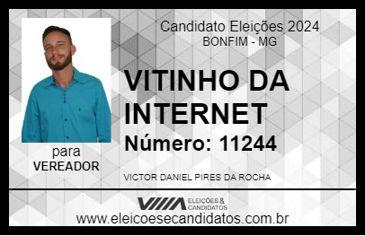 Candidato VITINHO DA INTERNET 2024 - BONFIM - Eleições