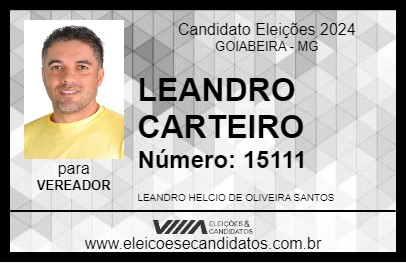 Candidato LEANDRO CARTEIRO 2024 - GOIABEIRA - Eleições