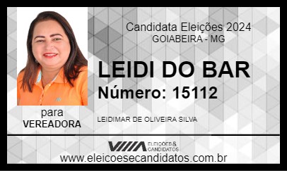 Candidato LEIDI DO BAR 2024 - GOIABEIRA - Eleições