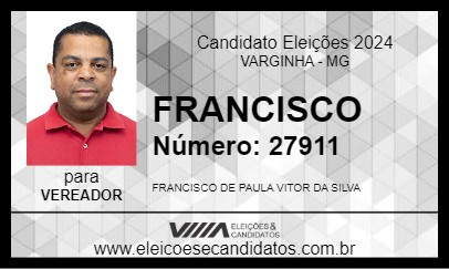 Candidato CHICÃO DA PREVENÇÃO 2024 - VARGINHA - Eleições