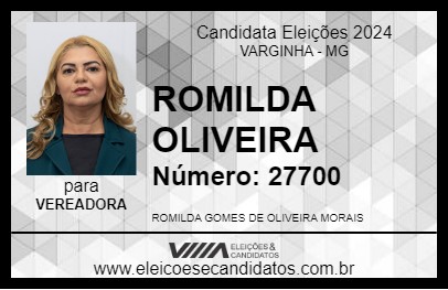 Candidato ROMILDA OLIVEIRA 2024 - VARGINHA - Eleições