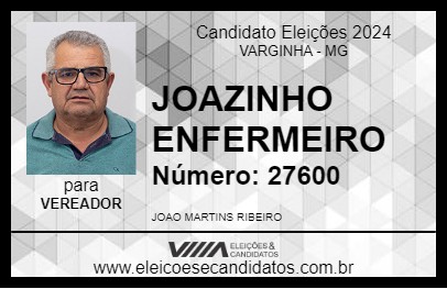 Candidato JOÃOZINHO ENFERMEIRO 2024 - VARGINHA - Eleições