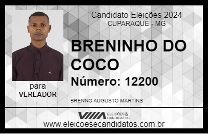 Candidato BRENINHO DO COCO 2024 - CUPARAQUE - Eleições