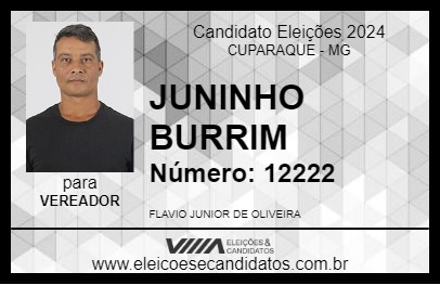 Candidato JUNINHO BURRIM 2024 - CUPARAQUE - Eleições