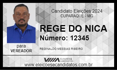 Candidato REGE DO NICA 2024 - CUPARAQUE - Eleições