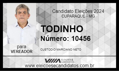 Candidato TODINHO 2024 - CUPARAQUE - Eleições