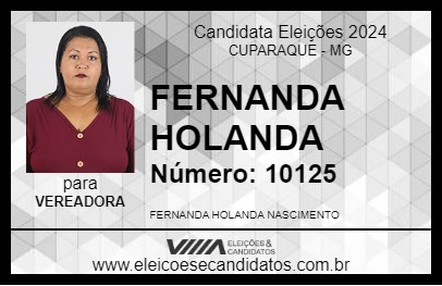 Candidato FERNANDA HOLANDA 2024 - CUPARAQUE - Eleições