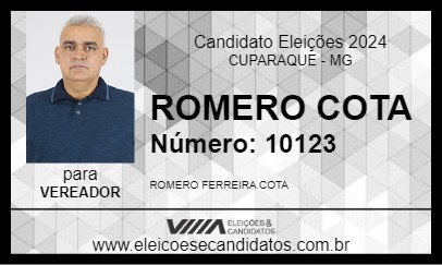 Candidato ROMERO COTA 2024 - CUPARAQUE - Eleições