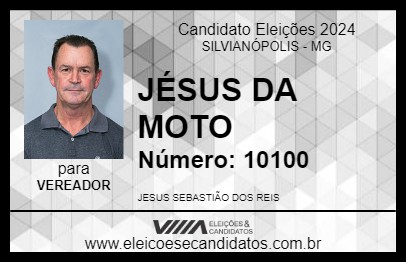 Candidato JÉSUS DA MOTO 2024 - SILVIANÓPOLIS - Eleições