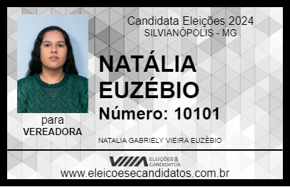 Candidato NATÁLIA EUZÉBIO 2024 - SILVIANÓPOLIS - Eleições