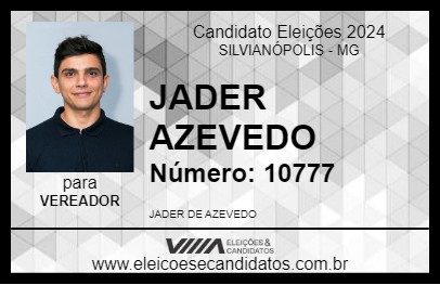 Candidato JADER AZEVEDO 2024 - SILVIANÓPOLIS - Eleições