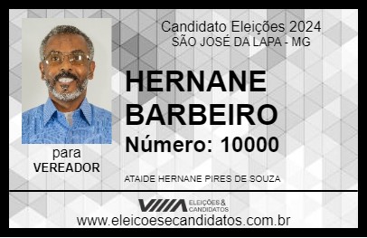 Candidato HERNANE BARBEIRO 2024 - SÃO JOSÉ DA LAPA - Eleições