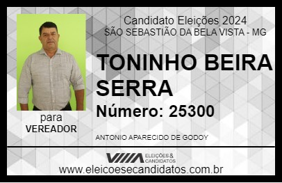 Candidato TONINHO BEIRA SERRA 2024 - SÃO SEBASTIÃO DA BELA VISTA - Eleições