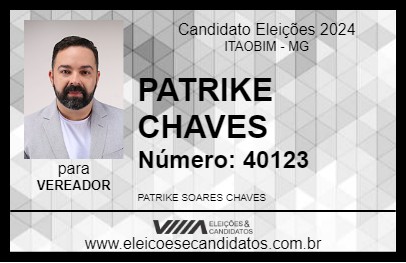 Candidato PATRIKE CHAVES 2024 - ITAOBIM - Eleições