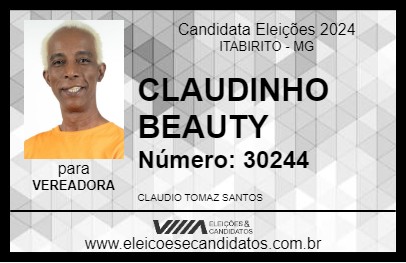 Candidato CLAUDINHO BEAUTY 2024 - ITABIRITO - Eleições