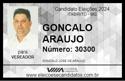 Candidato GONCALO ARAUJO 2024 - ITABIRITO - Eleições