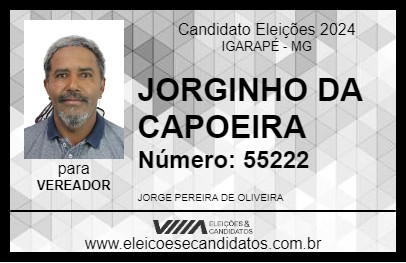 Candidato JORGINHO DA CAPOEIRA 2024 - IGARAPÉ - Eleições