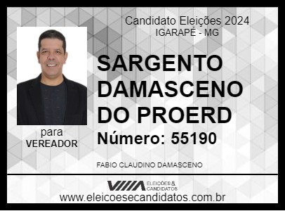 Candidato SARGENTO DAMASCENO DA ESCOLA 2024 - IGARAPÉ - Eleições