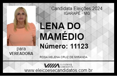 Candidato LENA DO MAMÉDIO 2024 - IGARAPÉ - Eleições