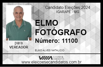 Candidato ELMO FOTÓGRAFO 2024 - IGARAPÉ - Eleições