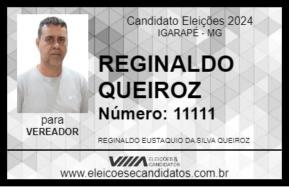 Candidato REGINALDO QUEIROZ 2024 - IGARAPÉ - Eleições