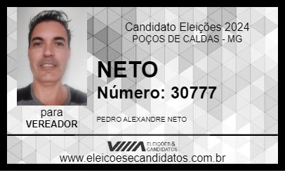 Candidato NETO 2024 - POÇOS DE CALDAS - Eleições