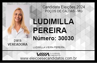 Candidato LUDIMILLA PEREIRA 2024 - POÇOS DE CALDAS - Eleições