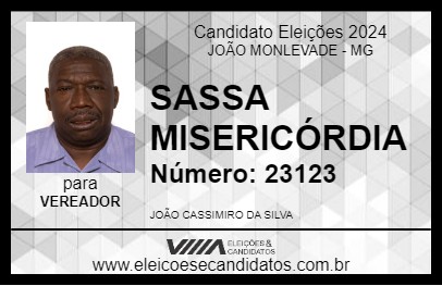 Candidato SASSA MISERICÓRDIA 2024 - JOÃO MONLEVADE - Eleições