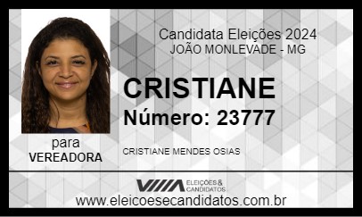 Candidato CRISTIANE 2024 - JOÃO MONLEVADE - Eleições