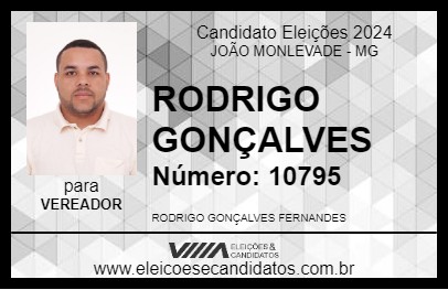 Candidato RODRIGO GONÇALVES 2024 - JOÃO MONLEVADE - Eleições