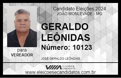 Candidato GERALDO LEÔNIDAS 2024 - JOÃO MONLEVADE - Eleições