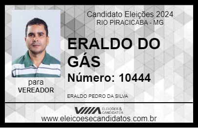 Candidato ERALDO DO GÁS 2024 - RIO PIRACICABA - Eleições