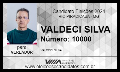 Candidato VALDECI SILVA 2024 - RIO PIRACICABA - Eleições