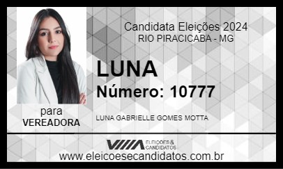 Candidato LUNA 2024 - RIO PIRACICABA - Eleições