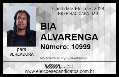 Candidato BIA ALVARENGA 2024 - RIO PIRACICABA - Eleições