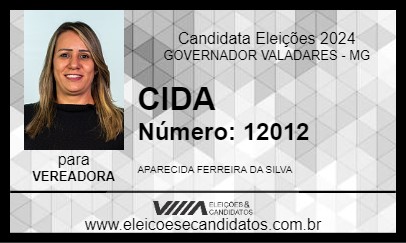 Candidato CIDA 2024 - GOVERNADOR VALADARES - Eleições