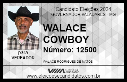 Candidato WALACE COWBOY 2024 - GOVERNADOR VALADARES - Eleições