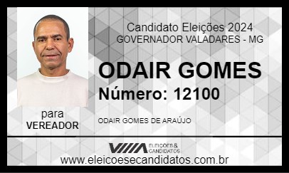 Candidato ODAIR GOMES 2024 - GOVERNADOR VALADARES - Eleições