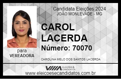 Candidato CAROL DO MOTO TAXI 2024 - JOÃO MONLEVADE - Eleições