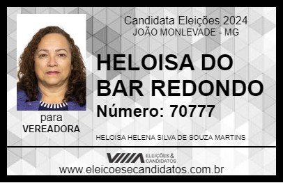 Candidato HELOISA DO BAR REDONDO 2024 - JOÃO MONLEVADE - Eleições