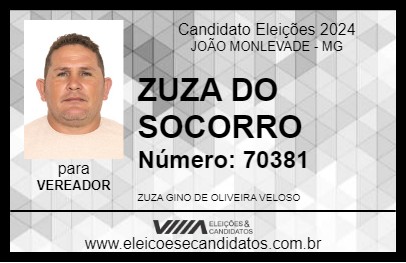 Candidato ZUZA DO SOCORRO 2024 - JOÃO MONLEVADE - Eleições