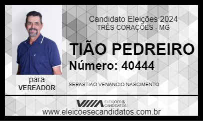 Candidato TIÃO PEDREIRO 2024 - TRÊS CORAÇÕES - Eleições