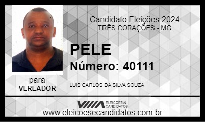 Candidato PELE 2024 - TRÊS CORAÇÕES - Eleições