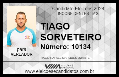 Candidato TIAGO SORVETEIRO 2024 - INCONFIDENTES - Eleições