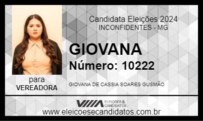 Candidato GIOVANA 2024 - INCONFIDENTES - Eleições