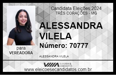 Candidato ALESSANDRA VILELA 2024 - TRÊS CORAÇÕES - Eleições