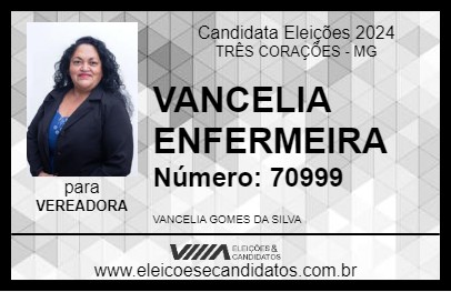 Candidato VANCELIA ENFERMEIRA 2024 - TRÊS CORAÇÕES - Eleições