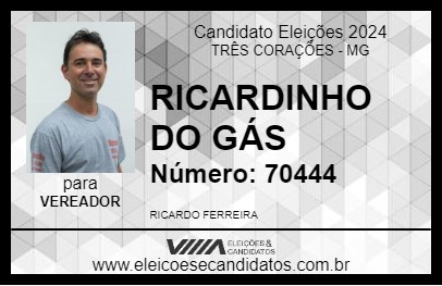 Candidato RICARDINHO DO GÁS 2024 - TRÊS CORAÇÕES - Eleições